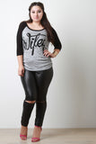 Wifey Marl Raglan Top