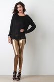 Side Frayed Knitted Sweater Top