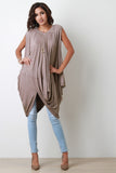 Twisted Cowl Sleeveless Cocoon Top