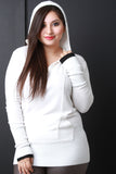 Hooded Layered Contrast Long Sleeves Sweater Top