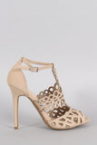 Anne Michelle Intricate Cutouts Peep Toe Heel