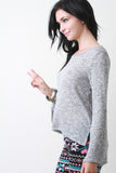 Marled Knit Bell Sleeve Top