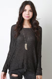 Loose Knit Button-Up Back Top