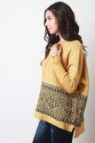 Half Patterned Boxy High-Low Sweater