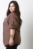 Plush Knit Open Flap Collar Cardigan