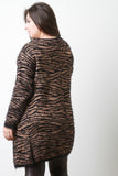 Animal Stripe Fuzzy Cardigan