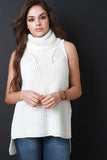 Knitted Sleeveless Turtleneck Top