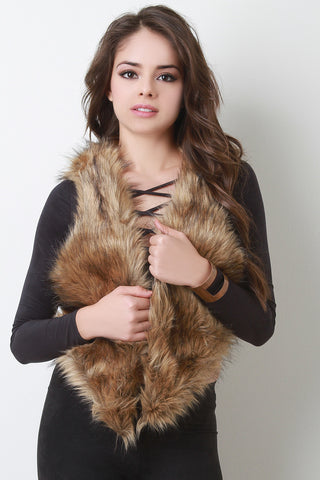 Faux Fur Asymmetrical Hem Vest