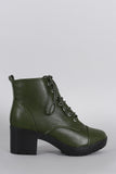 Breckelle Lug Combat Cap Toe Booties