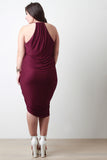 Round Gathered Neckline Dress