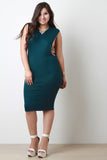 Long Open Sides Ribbed Midi Dress