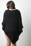 Cable Knit Asymmetrical Poncho