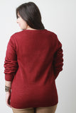 Tri-Tone V-Neck Student Sweater Top