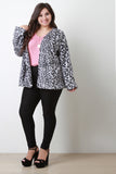 Leopard Faux Fur Open Front Jacket