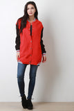 Long Button-Up Letterman Jacket