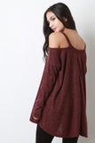 Cold Shoulder V-Neck Cozy Sweater Top