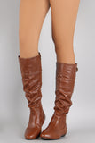 Bamboo Buckled Riding Knee High Boots