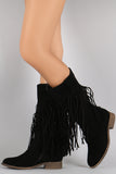 Liliana Suede Long Fringe Western Riding Boots