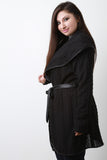 Knitted Longline Wide Collar Cardigan