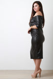 Vegan Leather Sweetheart Midi Dress