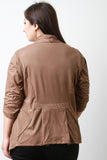 Draping Suede Quarter Sleeve Jacket