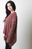 Handkerchief Hem Striped French Terry Top