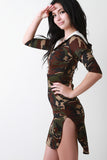 Hoodie And Zipper Round Hem Dress