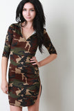 Hoodie And Zipper Round Hem Dress