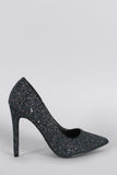 Anne Michelle Glitter Pointy Toe Stiletto Pump