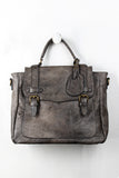 Distressed Vegan Leather Satchel Bag