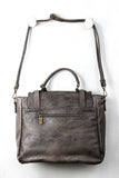 Distressed Vegan Leather Satchel Bag