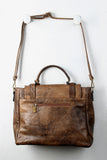 Distressed Vegan Leather Satchel Bag